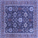 Square Oriental Blue Industrial Rug, urb1365blu