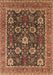 Machine Washable Oriental Brown Industrial Rug, wshurb1365brn