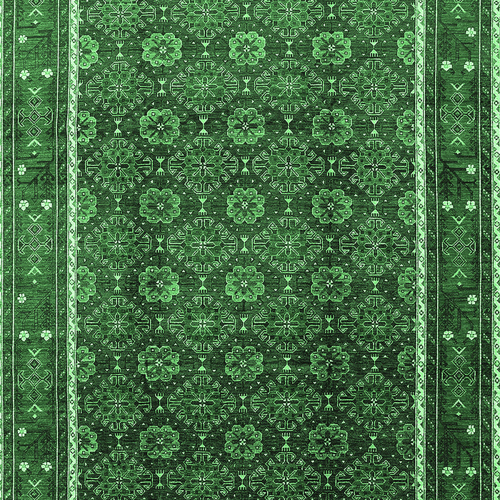 Machine Washable Oriental Emerald Green Industrial Area Rugs, wshurb1366emgrn