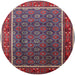 Round Mid-Century Modern Gray Oriental Rug, urb1366