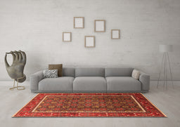 Machine Washable Oriental Orange Industrial Area Rugs in a Living Room, wshurb1366org