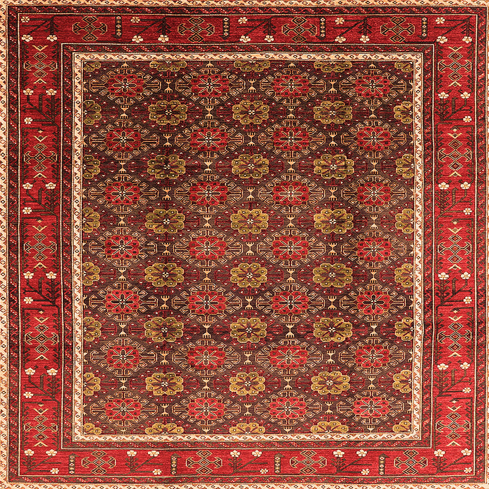 Square Oriental Orange Industrial Rug, urb1366org