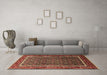 Machine Washable Oriental Brown Industrial Rug in a Living Room,, wshurb1366brn