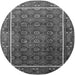 Round Oriental Gray Industrial Rug, urb1366gry