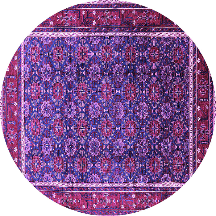 Round Oriental Purple Industrial Rug, urb1366pur