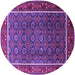 Round Oriental Purple Industrial Rug, urb1366pur