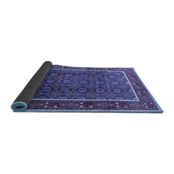 Sideview of Oriental Blue Industrial Rug, urb1366blu