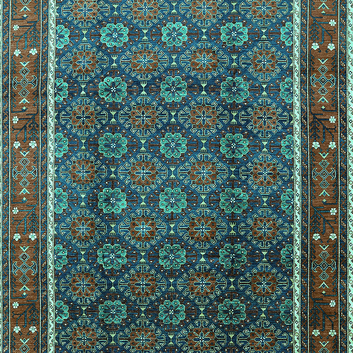Machine Washable Oriental Turquoise Industrial Area Rugs, wshurb1366turq