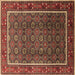 Square Oriental Brown Industrial Rug, urb1366brn