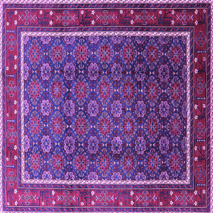 Square Machine Washable Oriental Purple Industrial Area Rugs, wshurb1366pur