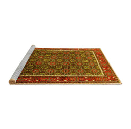 Sideview of Machine Washable Oriental Yellow Industrial Rug, wshurb1366yw