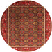 Round Oriental Orange Industrial Rug, urb1366org