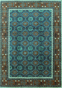 Oriental Turquoise Industrial Rug, urb1366turq