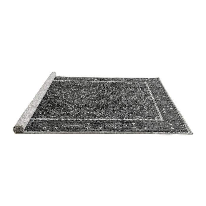 Sideview of Machine Washable Oriental Gray Industrial Rug, wshurb1366gry