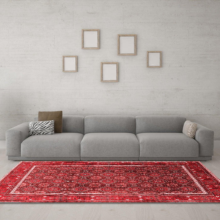Industrial Red Washable Rugs