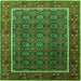 Square Oriental Green Industrial Rug, urb1366grn