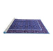 Sideview of Machine Washable Oriental Blue Industrial Rug, wshurb1366blu