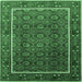 Square Oriental Emerald Green Industrial Rug, urb1366emgrn