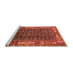 Sideview of Machine Washable Oriental Orange Industrial Area Rugs, wshurb1367org
