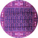 Round Oriental Purple Industrial Rug, urb1367pur