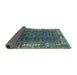 Sideview of Oriental Turquoise Industrial Rug, urb1367turq