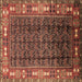 Square Oriental Brown Industrial Rug, urb1367brn