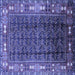 Square Oriental Blue Industrial Rug, urb1367blu