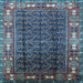 Square Oriental Light Blue Industrial Rug, urb1367lblu