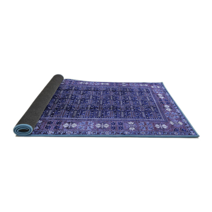 Sideview of Oriental Blue Industrial Rug, urb1367blu