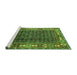 Sideview of Machine Washable Oriental Green Industrial Area Rugs, wshurb1367grn