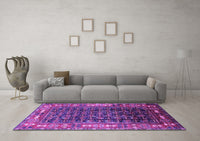 Machine Washable Oriental Purple Industrial Rug, wshurb1367pur