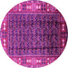 Round Oriental Pink Industrial Rug, urb1367pnk