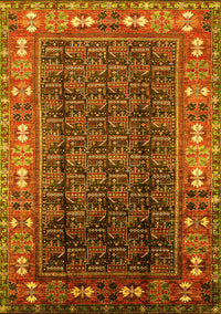 Oriental Yellow Industrial Rug, urb1367yw