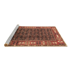 Sideview of Machine Washable Oriental Brown Industrial Rug, wshurb1367brn