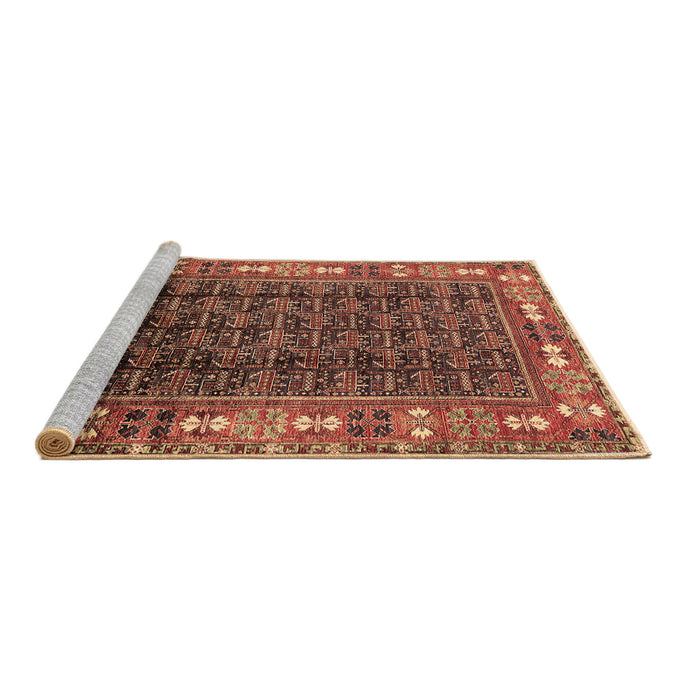 Sideview of Machine Washable Oriental Brown Industrial Rug, wshurb1367brn