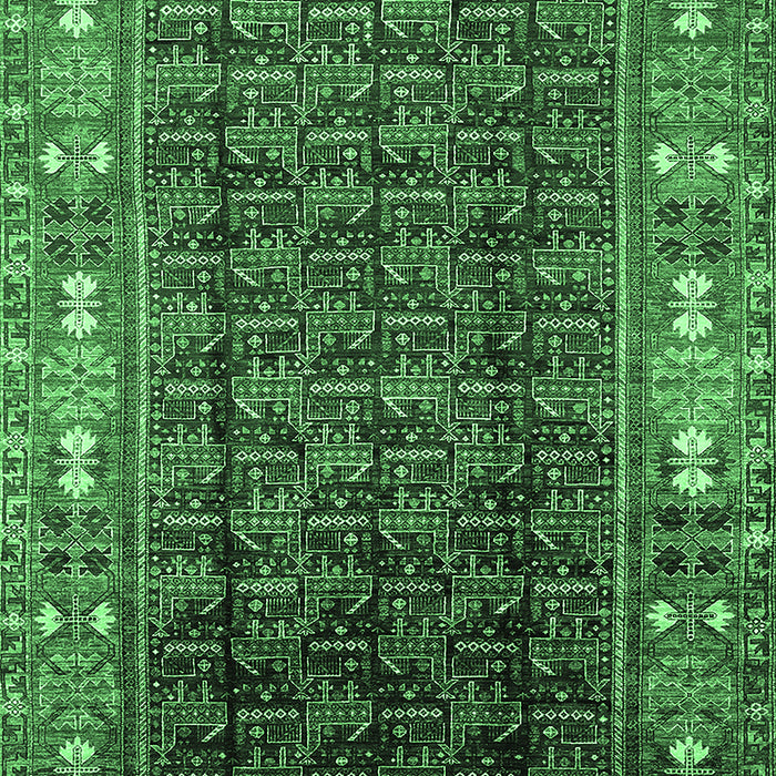 Machine Washable Oriental Emerald Green Industrial Area Rugs, wshurb1367emgrn