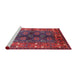Sideview of Machine Washable Industrial Modern Red Rug, wshurb1368