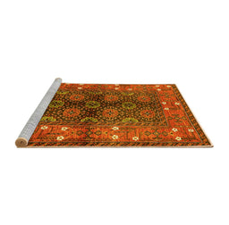 Sideview of Machine Washable Oriental Yellow Industrial Rug, wshurb1368yw
