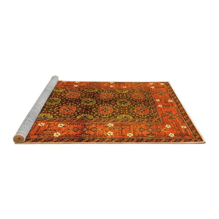 Sideview of Machine Washable Oriental Yellow Industrial Rug, wshurb1368yw