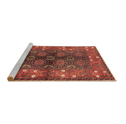 Sideview of Machine Washable Oriental Brown Industrial Rug, wshurb1368brn