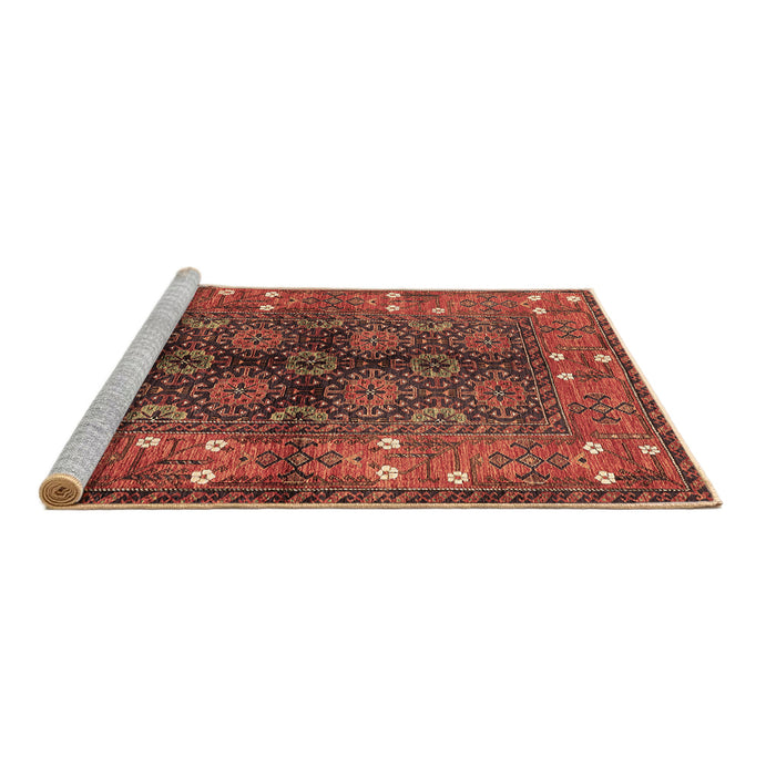 Sideview of Machine Washable Oriental Brown Industrial Rug, wshurb1368brn