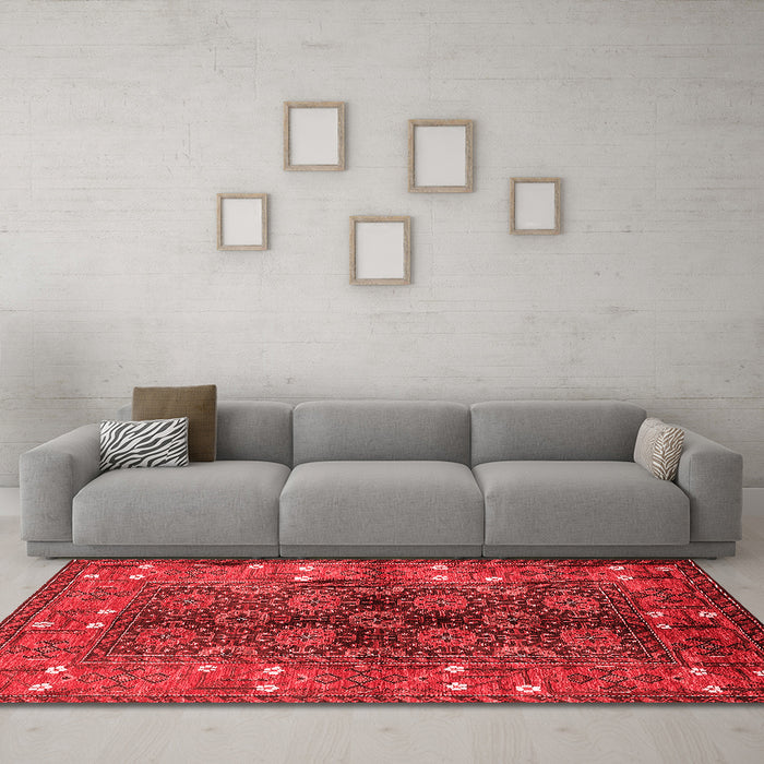 Industrial Red Washable Rugs