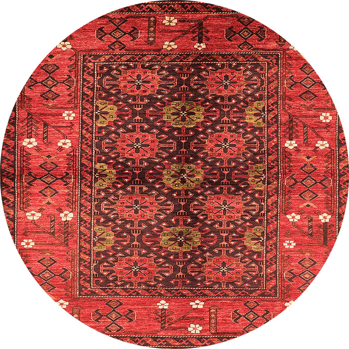 Round Oriental Orange Industrial Rug, urb1368org