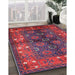 Mid-Century Modern Red Oriental Rug in Family Room, urb1368