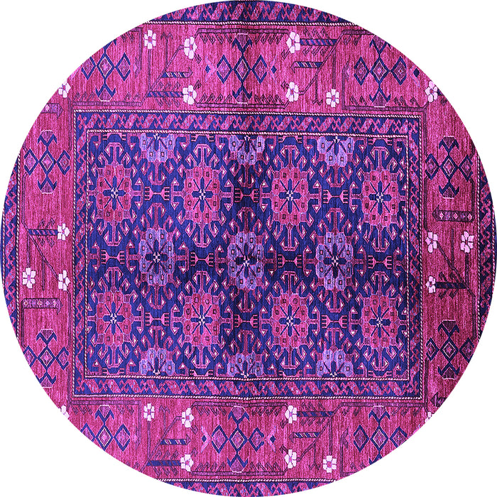 Round Oriental Purple Industrial Rug, urb1368pur