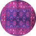 Round Oriental Purple Industrial Rug, urb1368pur