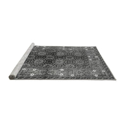 Sideview of Machine Washable Oriental Gray Industrial Rug, wshurb1368gry