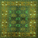 Square Oriental Green Industrial Rug, urb1368grn