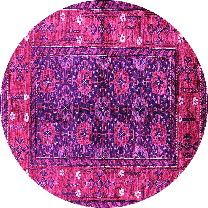 Round Oriental Pink Industrial Rug, urb1368pnk