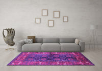 Machine Washable Oriental Purple Industrial Rug, wshurb1368pur